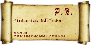 Pintarics Nándor névjegykártya